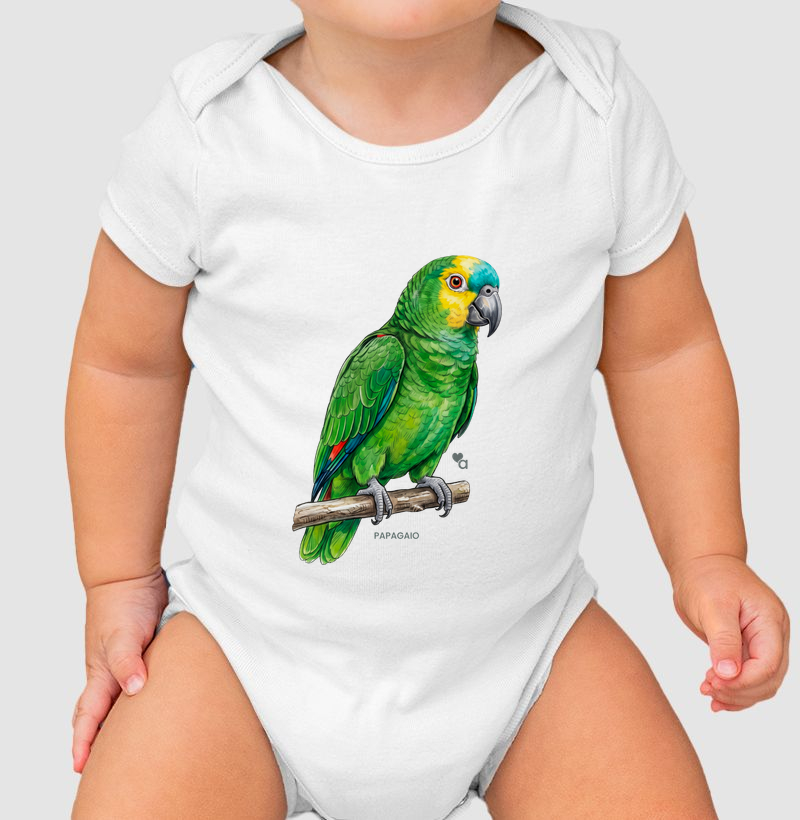 Aves - Papagaio - Body Infantil