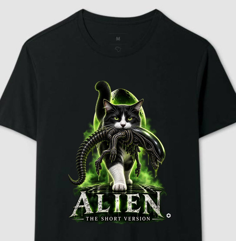 Camiseta Alien – The Short Version Gatos (frajolinha)