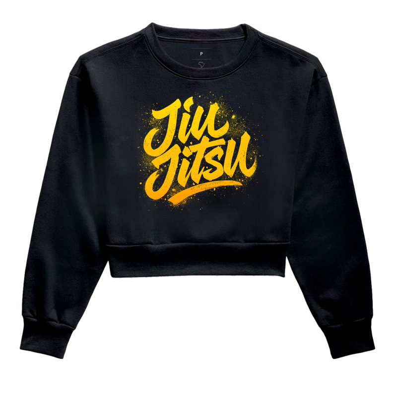 Japan Art yellow - Moleton Cropped 