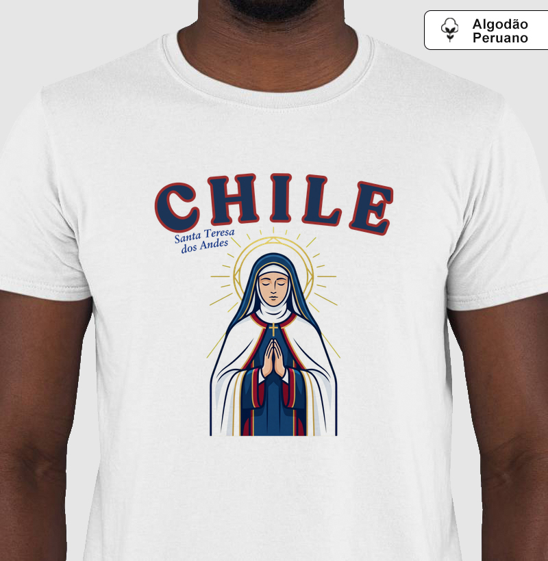 Camiseta Algodão Peruano Chile Santa Teresa dos Andes