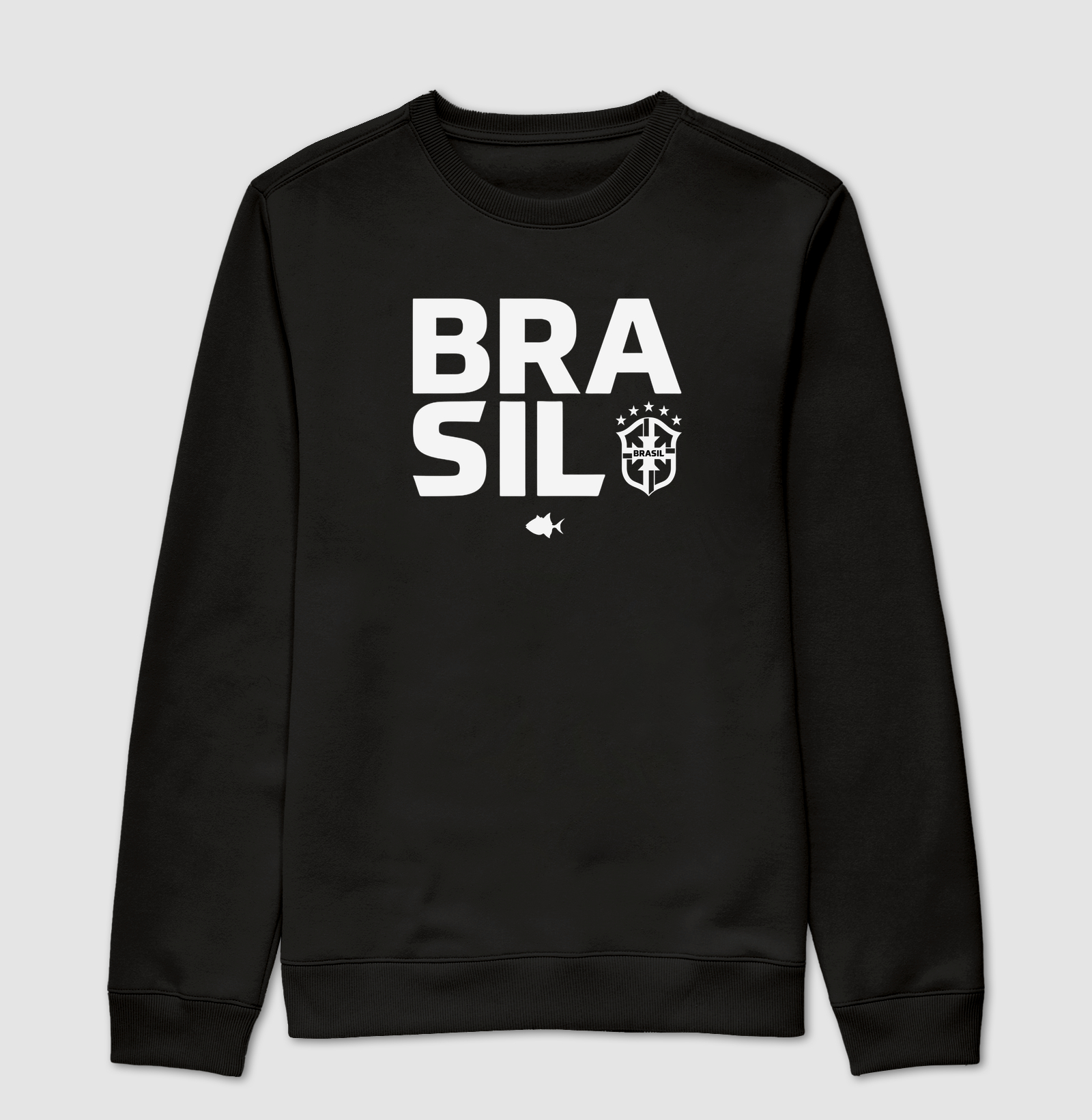 Brasil Nome e Escudo - Suéter Moletom - #28697