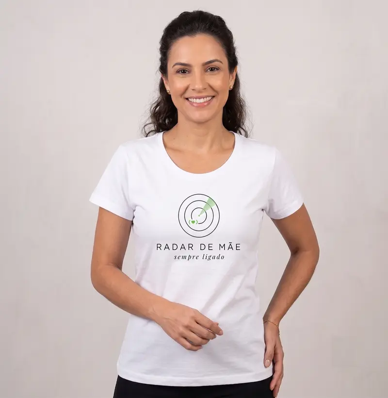 Radar de Mãe - Blusa Feminina Estampada cor Branca