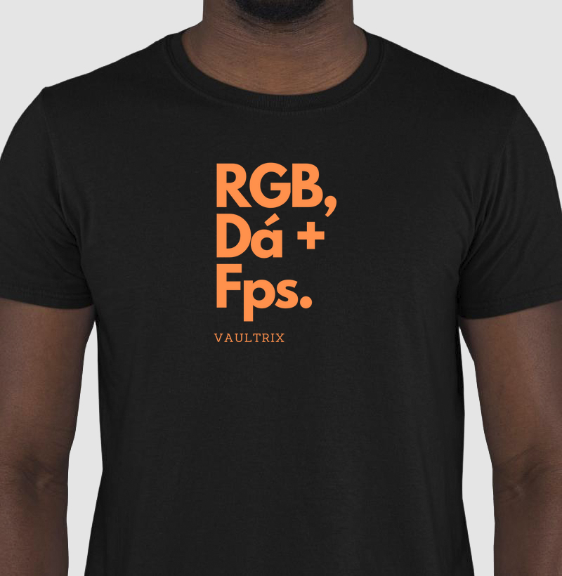 RGB DA + FPS - - Camiseta estampada Gamer 100% algodão.