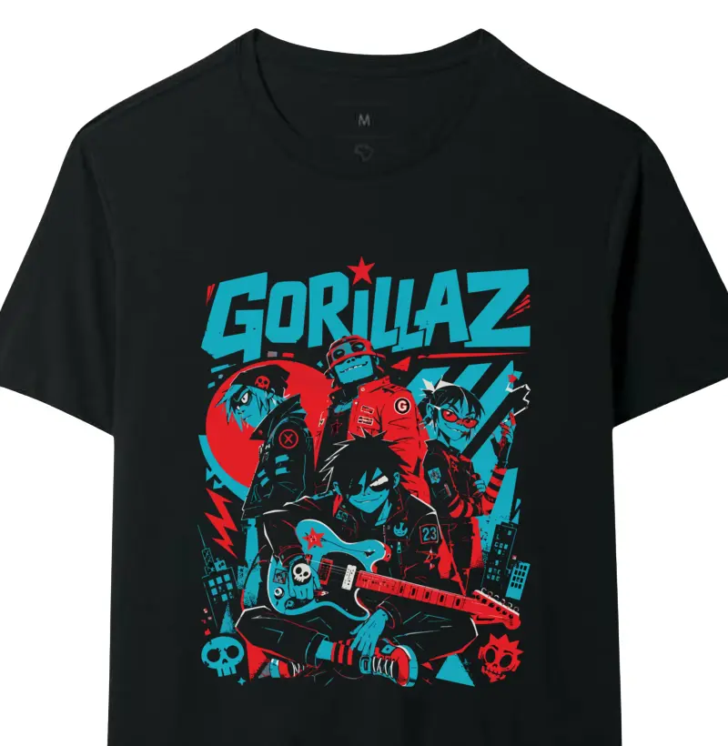 Camiseta Gorillaz Virtual Noise