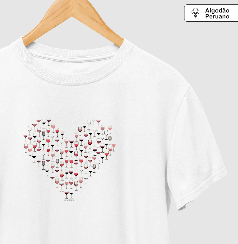 Coração taças vinho