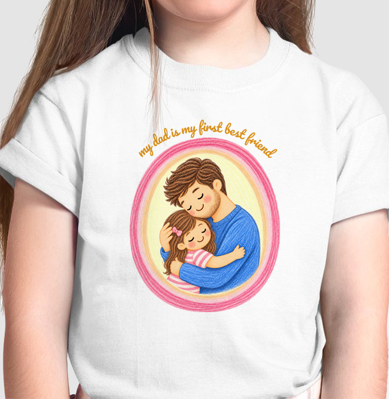 Meu Pai, Meu Primeiro Melhor Amigo — Menina - Camiseta Infantil