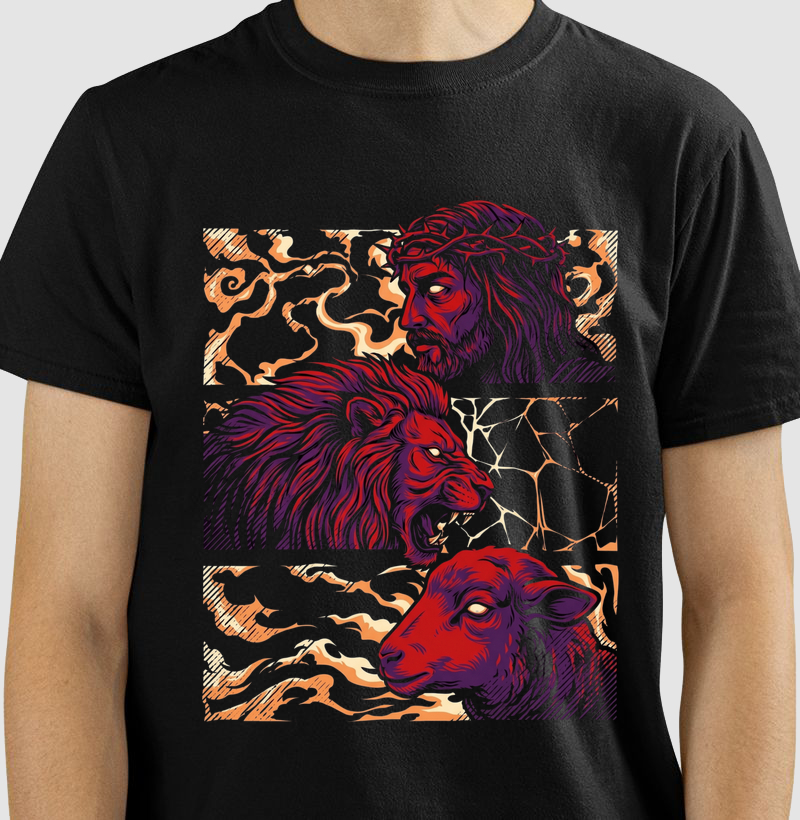 Jesus: Leão e Cordeiro - Camiseta