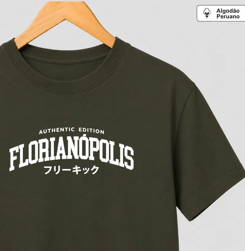 CAMISETA ALGODÃO PERUANO FREE KICK AUTHENTIC EDITION FLORIANÓPOLIS - Camiseta Algodão Peruano