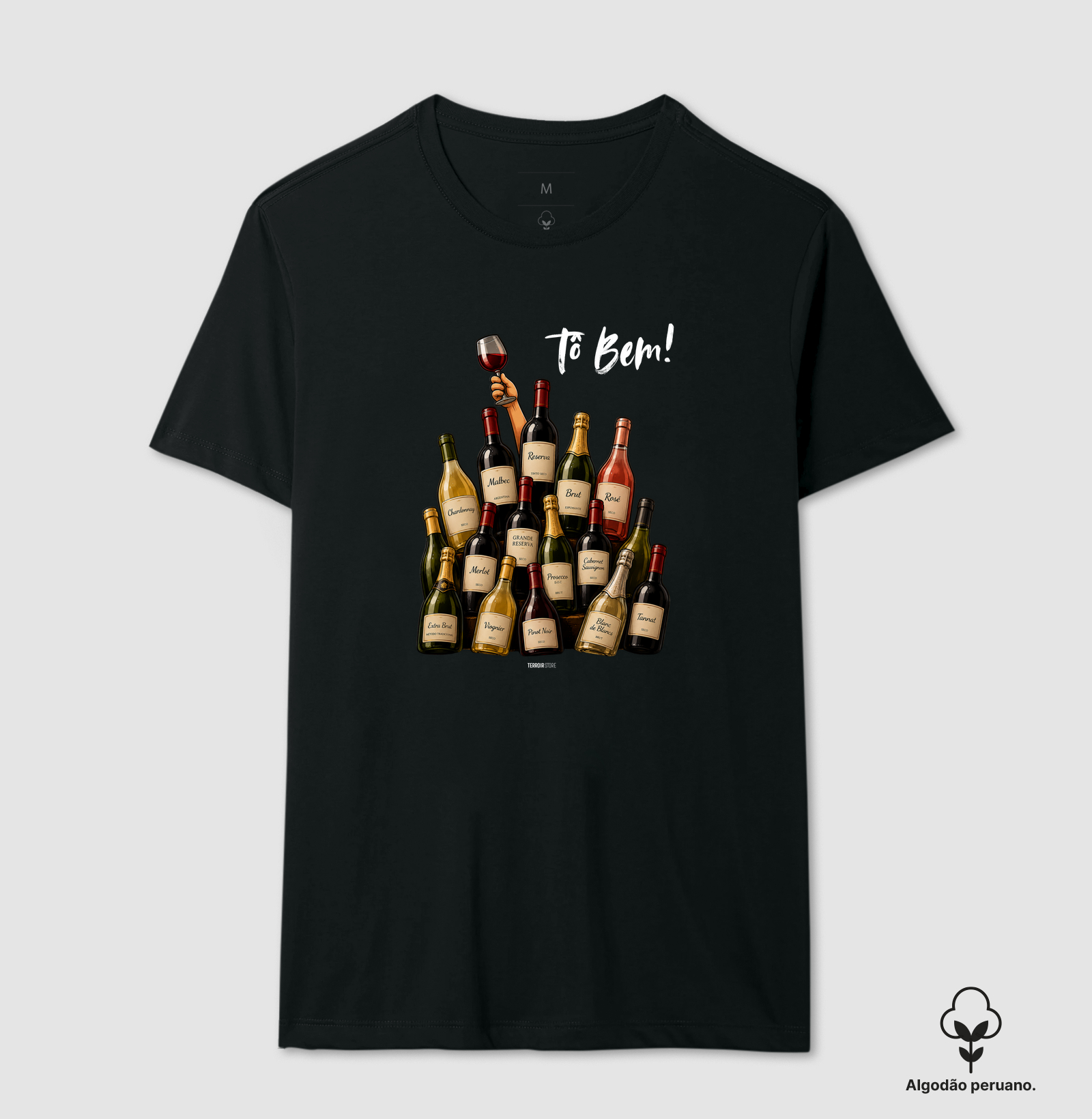 Camiseta Vinho - Tô Bem! - Garrafas