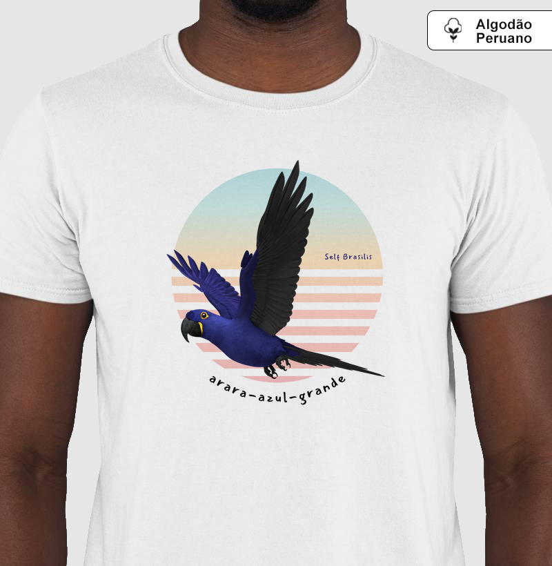 ARARA-AZUL-GRANDE - Camiseta Algodão Peruano