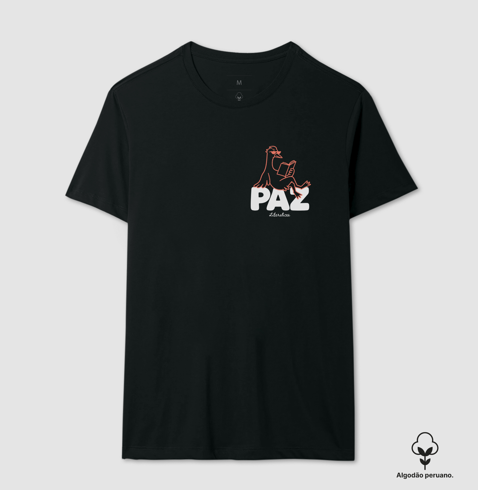 Camiseta Paz — Pato Leitor - Camiseta Algodão Peruano