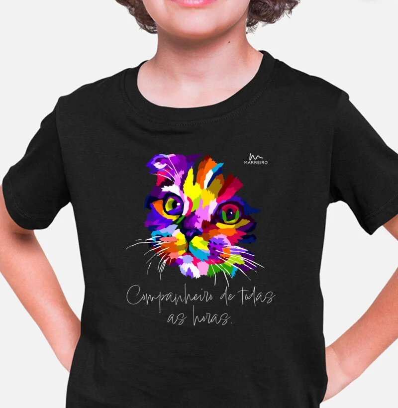 Camiseta Infantil Gato Companheiro