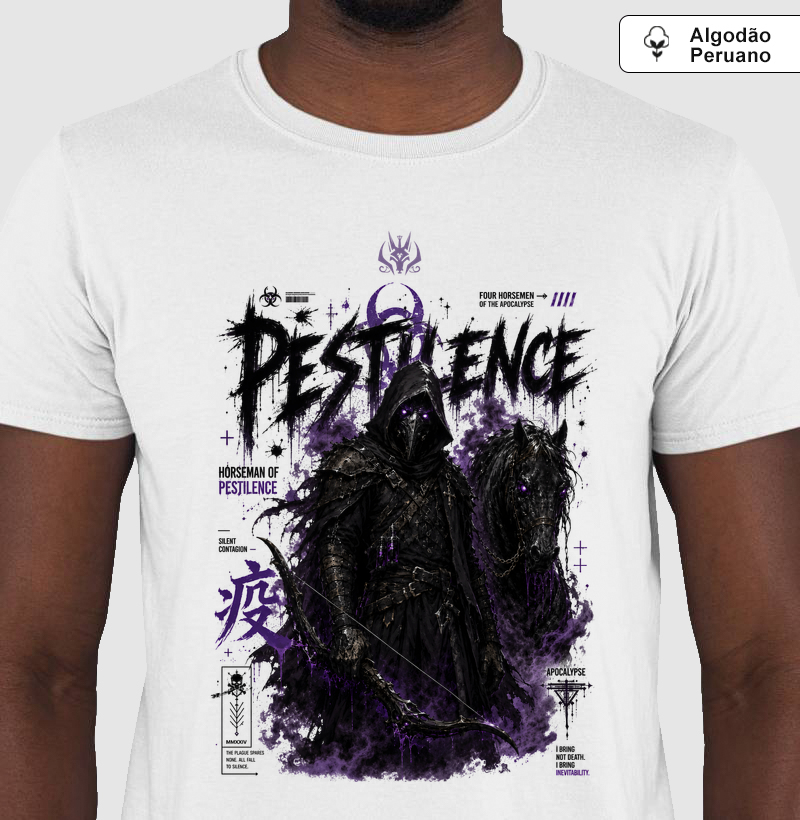 Camiseta Algodão Peruano - Pestilence (Edição Os 4 Cavaleiros do Apocalipse)