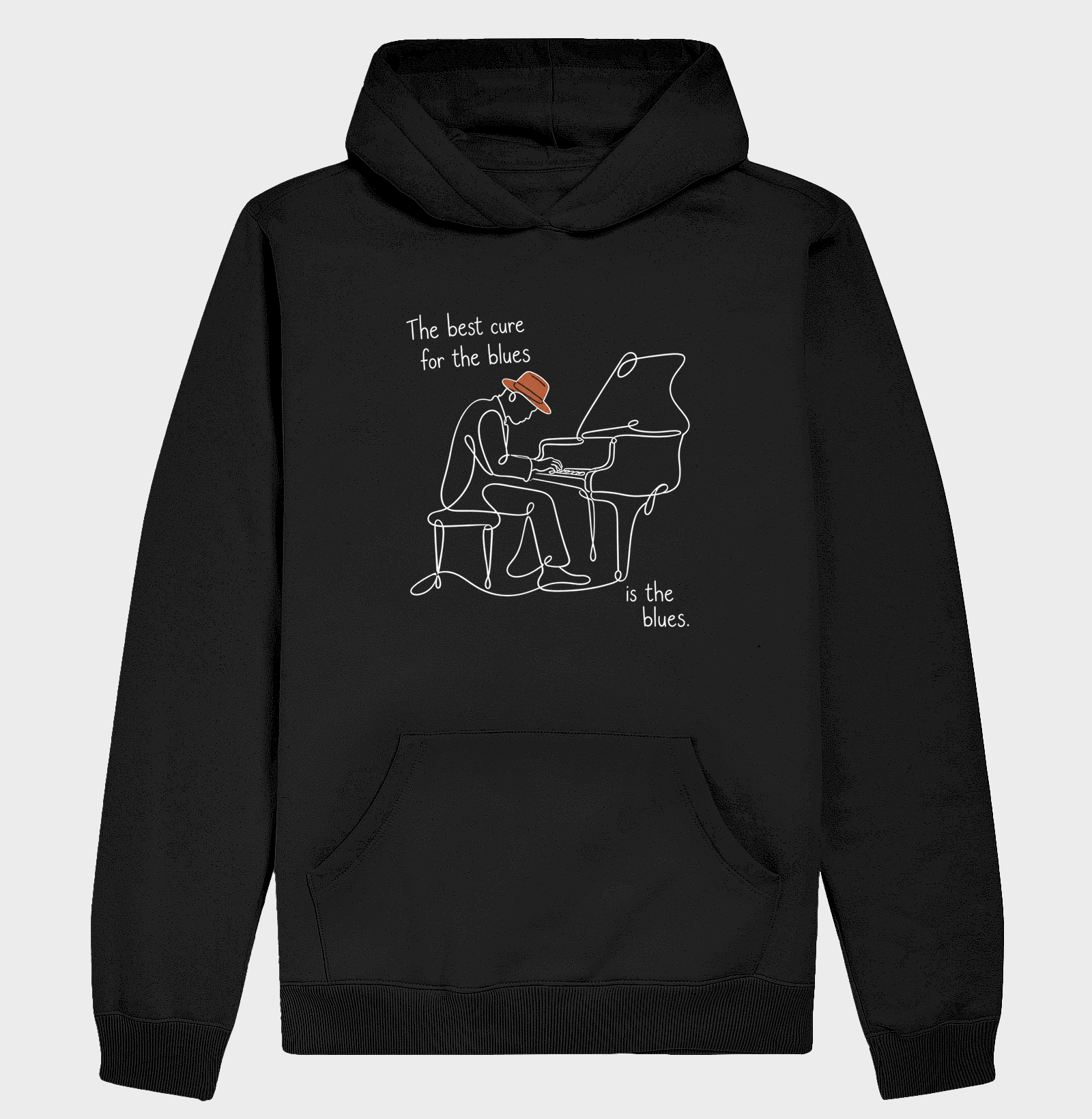 A cura é o Blues (Piano) - Hoodie Moletom
