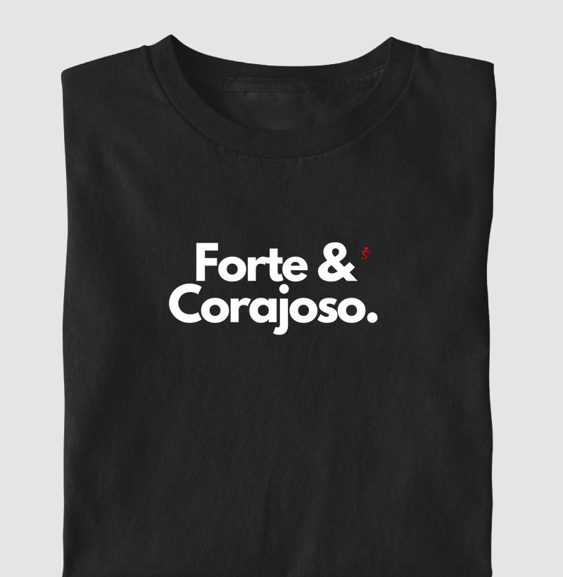 Camiseta Infantil Cristã Forte e Corajoso