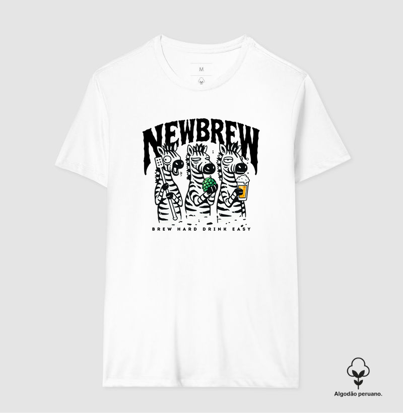 Brew Hard, Drink Easy - New Brew - Camiseta Algodão Peruano