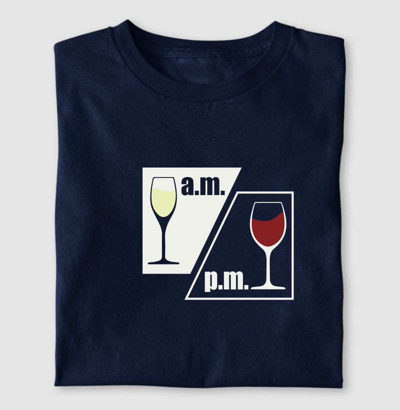 A.M./P.M. Espumante e Vinho - Camiseta