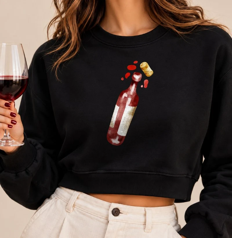 Camiseta Explosão do Vinho - Cropped Moletom