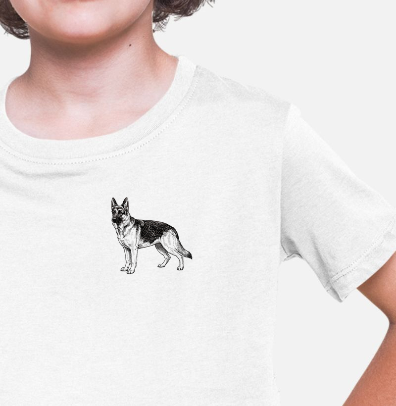 Pastor-Alemão - Desenho - Camiseta Infantil