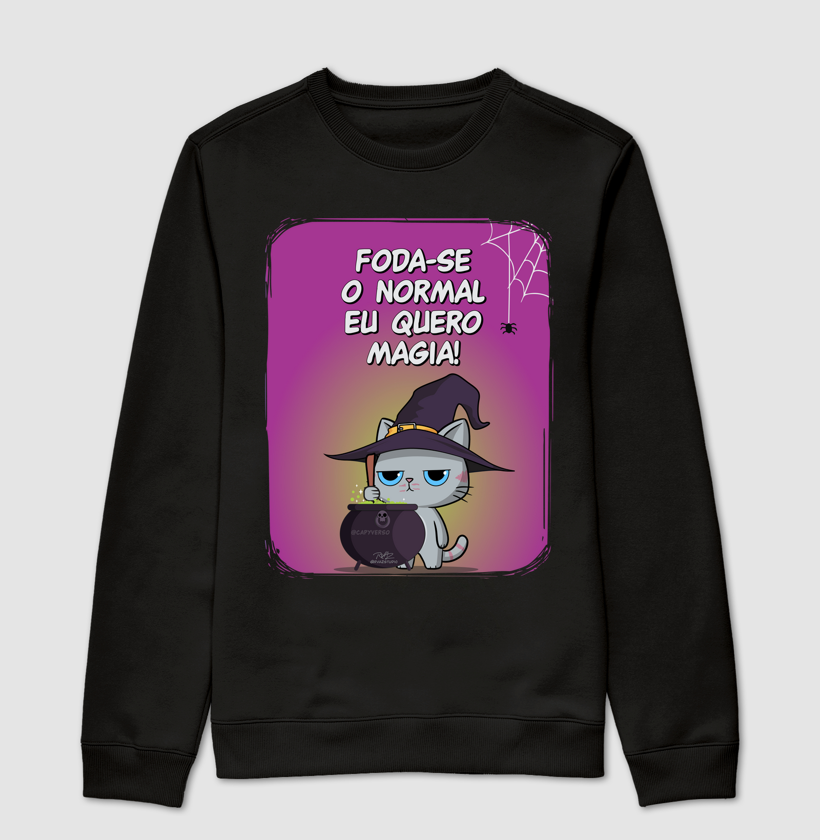 Camiseta Gato Sincero Magia - Suéter Moletom