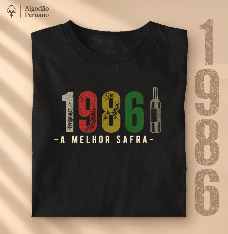 Camiseta A Melhor Safra 1986 - Camiseta Algodão Peruano