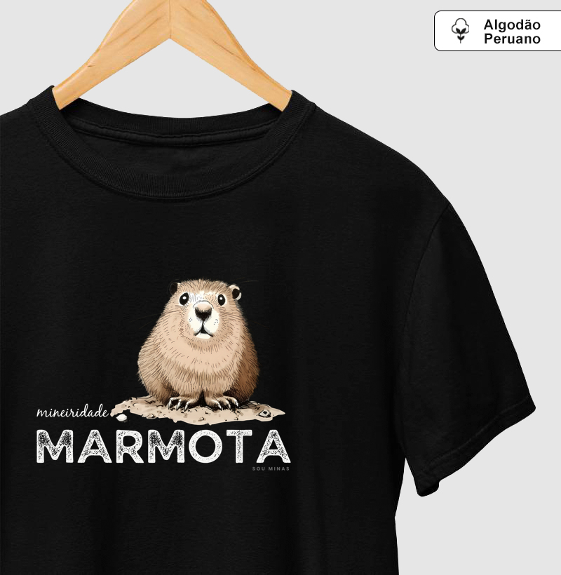 Camiseta Marmota | Fauna Brasileira | Conservação - Algodão Peruano