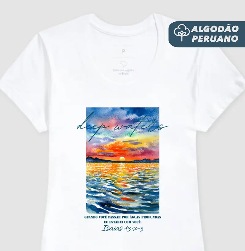Camiseta Fem. Algodão Peruano Deep Waters - Camiseta Algodão Peruano