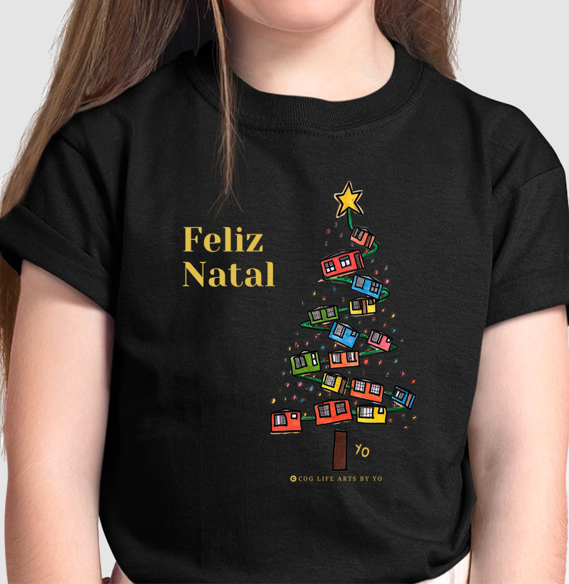 Camiseta Infantil Feliz Natal by Johannes Cruzué