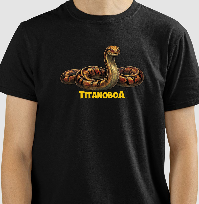 Camiseta Titanoboa Amarela Algodão Premium Dinoloco
