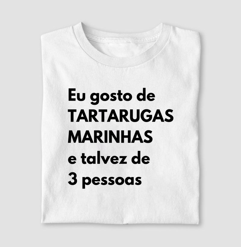 Eu gosto de tartarugas marinhas e talvez de 3 pessoas
