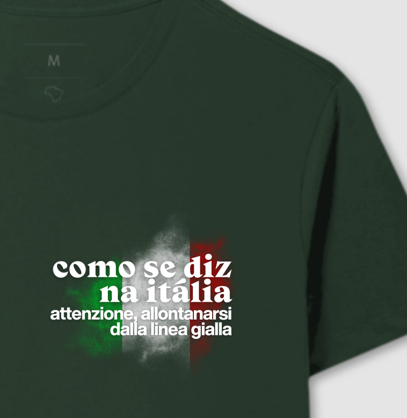 Como se diz na Itália: Atenção, não ultrapasse a faixa amarela.