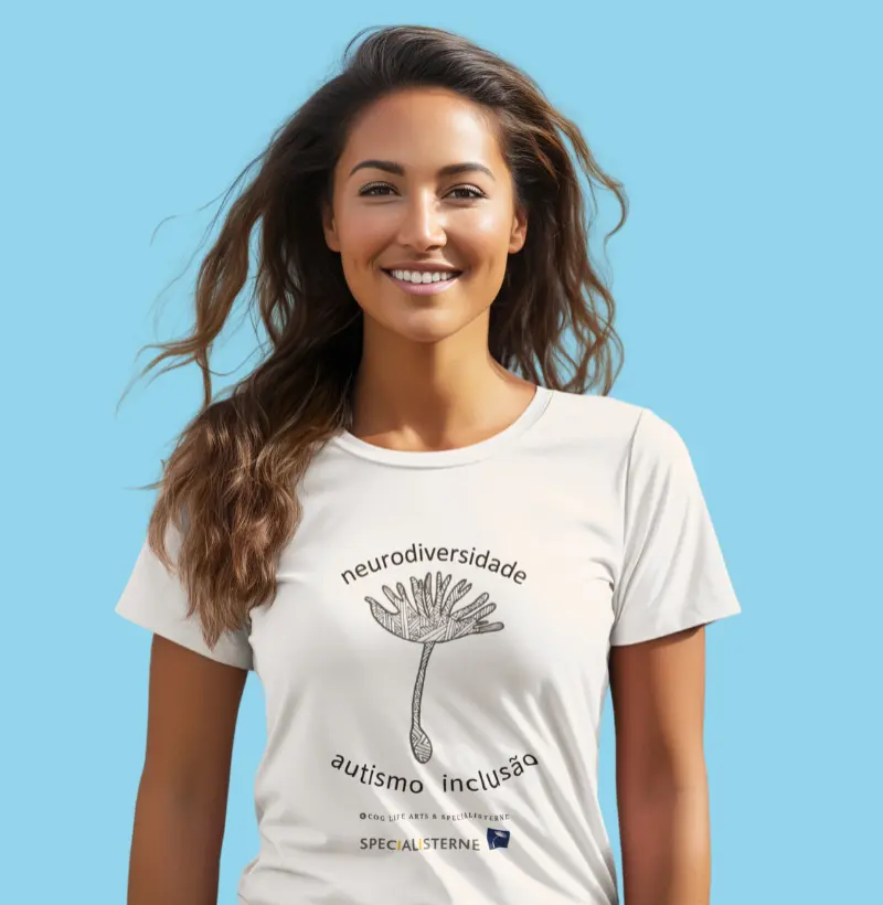 Camiseta Specialisterne Adulto Inclusão by Mírian Cristina - Branco