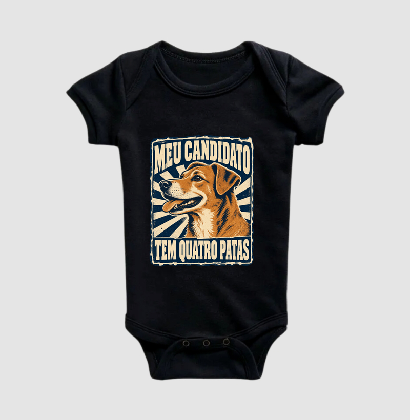 Meu Candidato tem 4 patas - Body Infantil