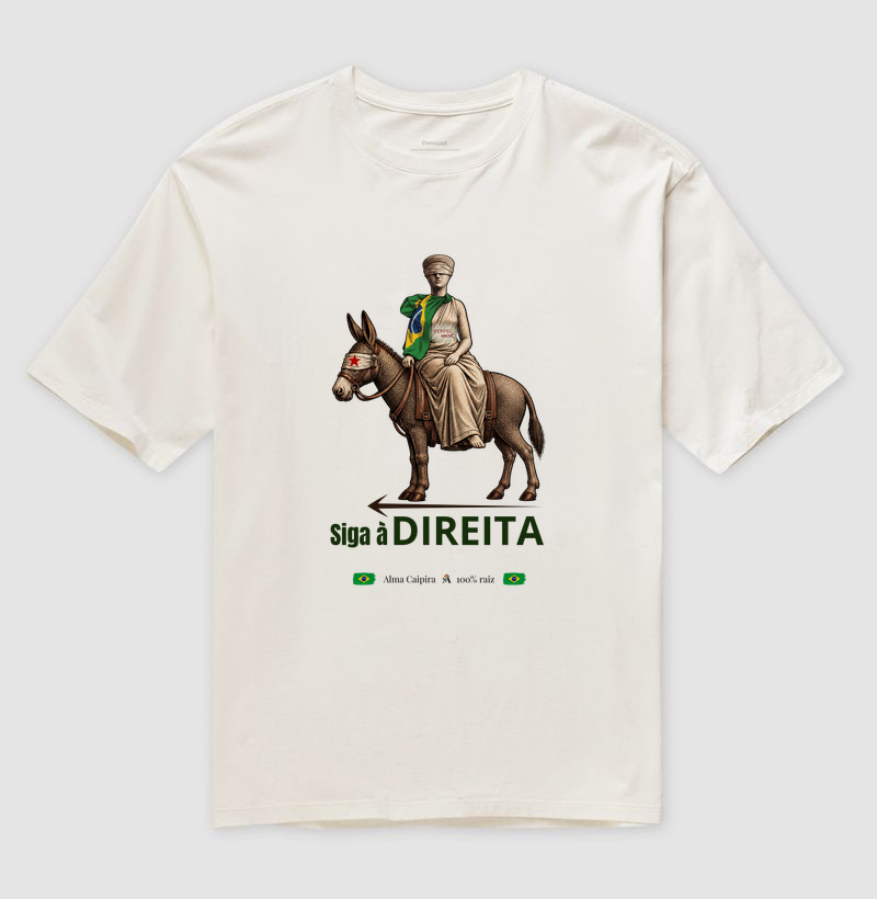Siga à direita - Camiseta Oversized