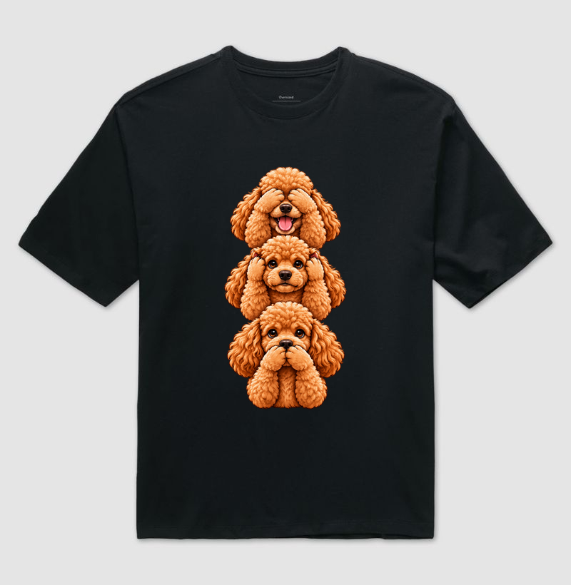 Ver, ouvir e falar versão Poodle - Camiseta Oversized