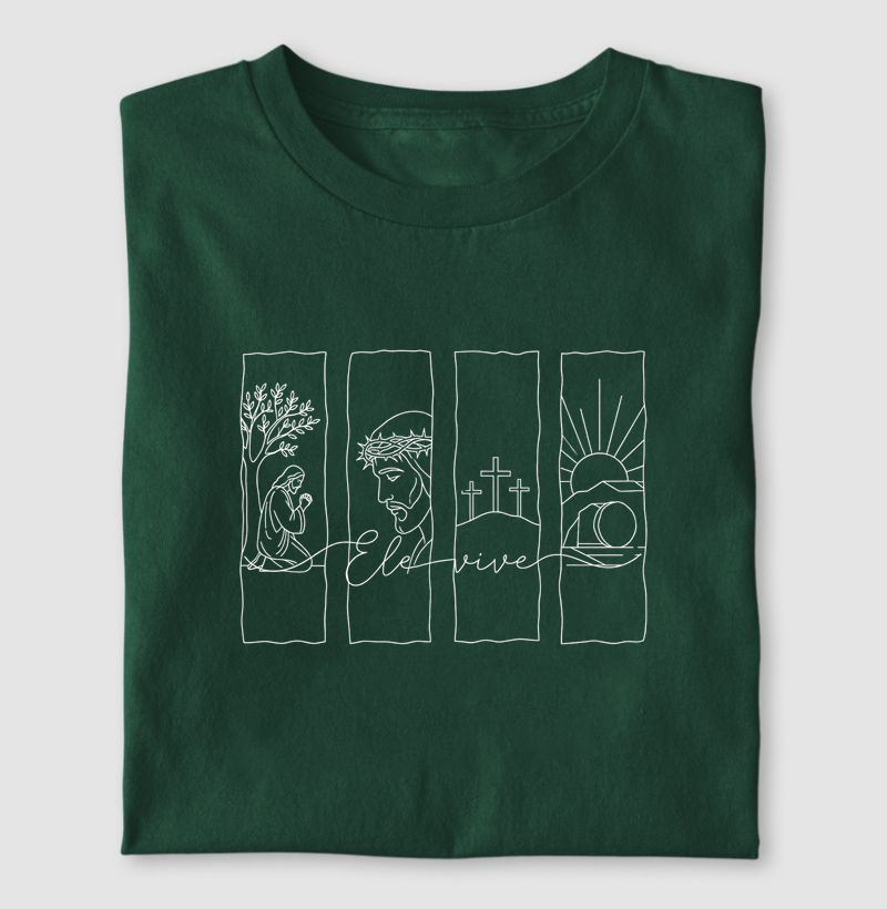 Camiseta Ele Vive Traços Finos