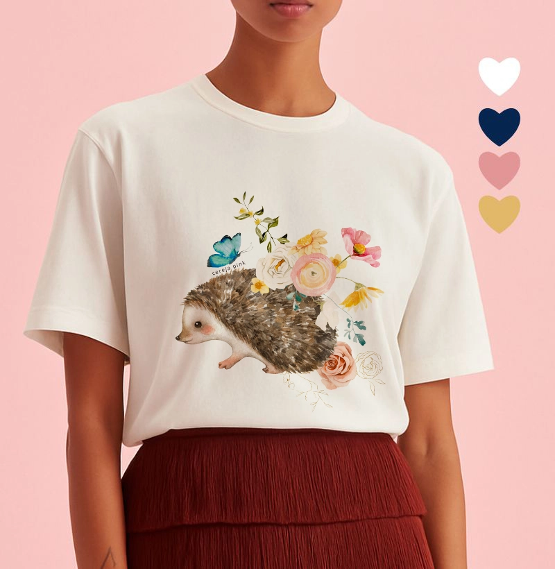 T-Shirt Feminina Ilustrada Porco Espinho