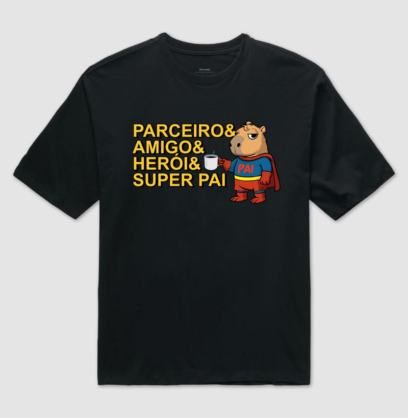 Camiseta Capivara Pai Super - Camiseta Oversized