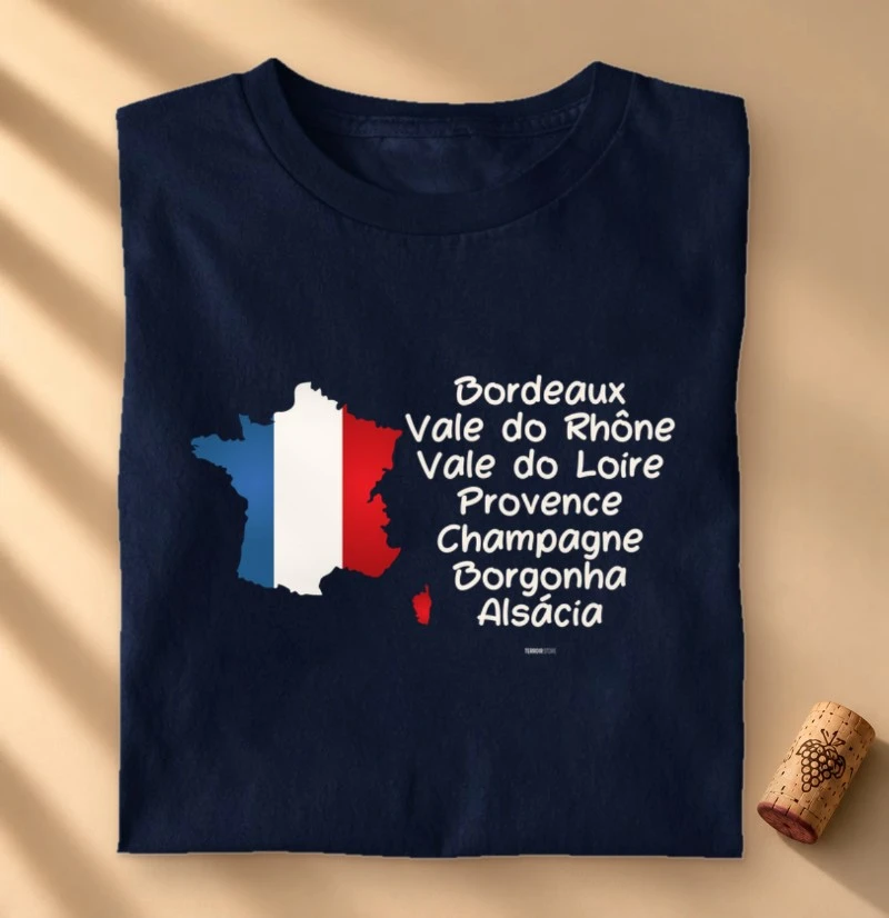 Camiseta Vinho - Regiões da França
