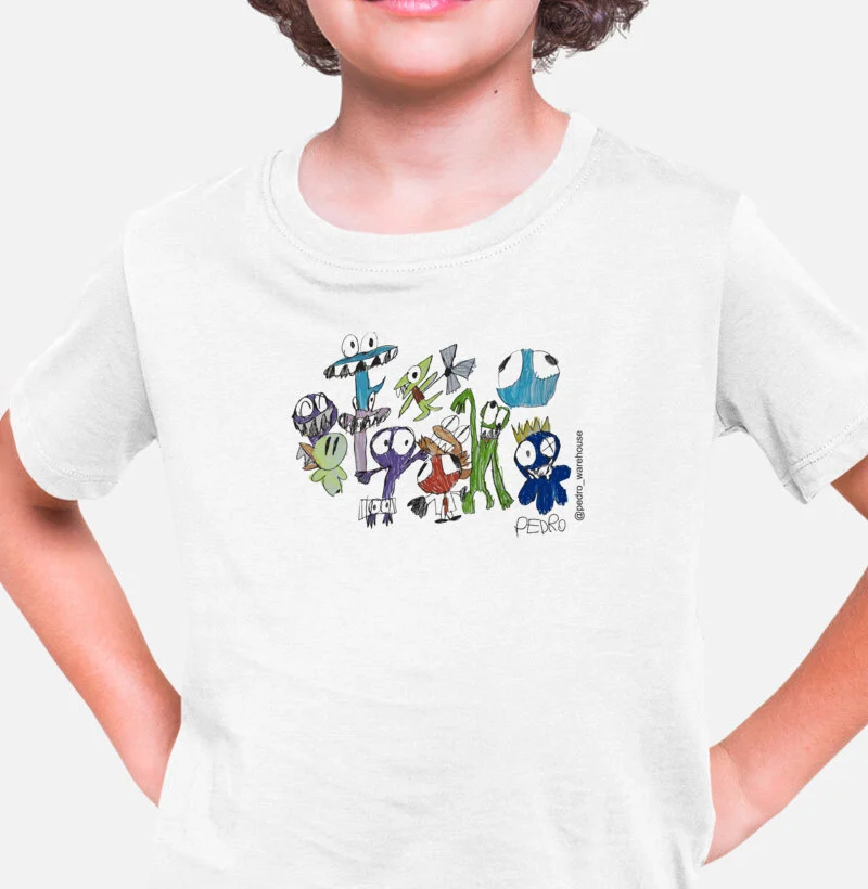 CAMISETA RESERVA MINI - MONSTROS COLORIDOS