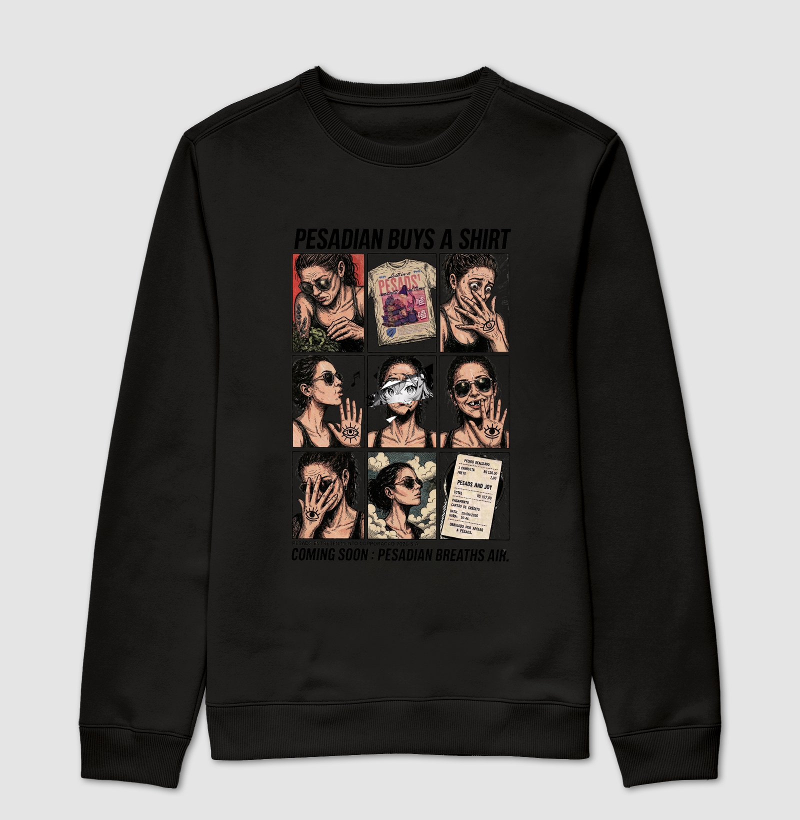 pesadian buys a shirt - Suéter Moletom