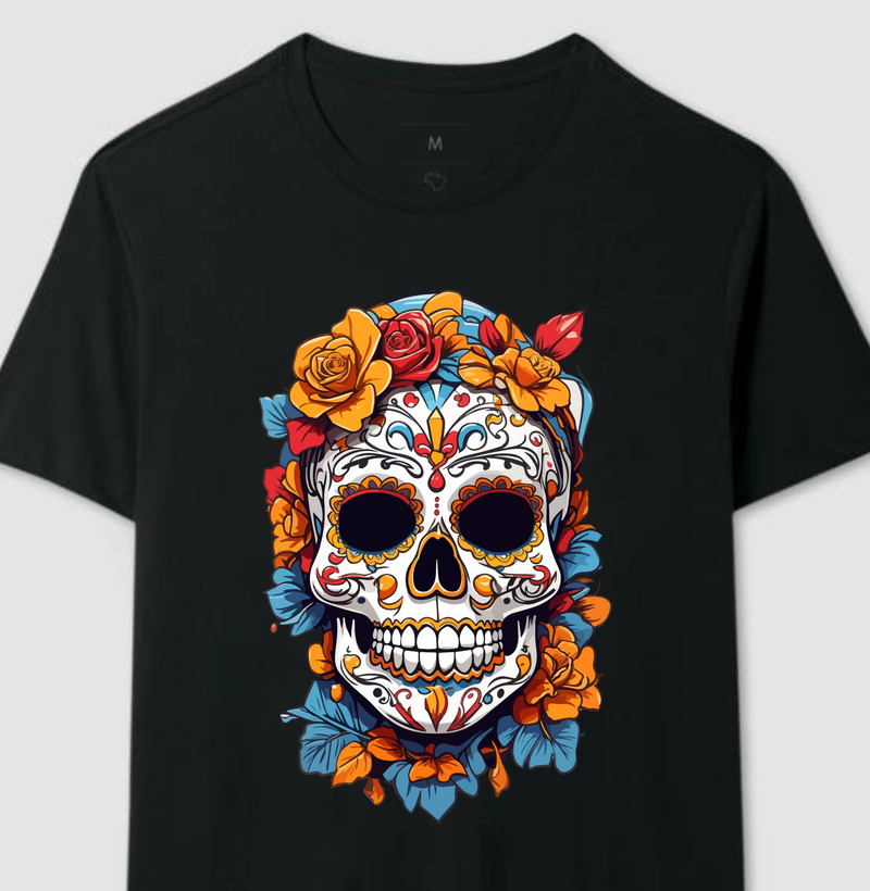 Coleção Caveiras Mexicanas - Lenço azul