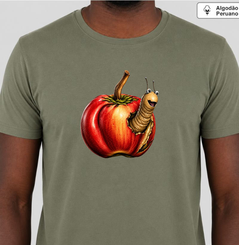 Camiseta Algodão Peruano Maçã 3D
