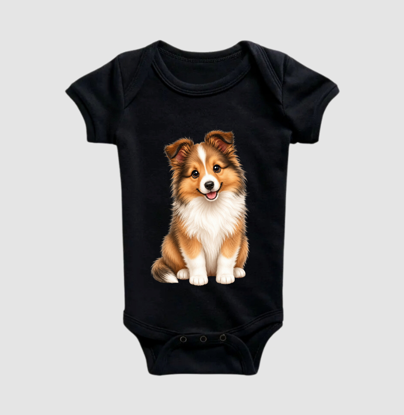 Pastor de Shetland - Desenho Animado - Body Infantil