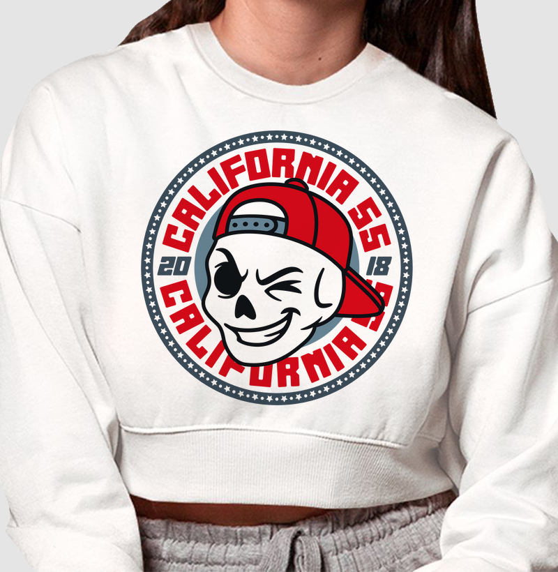 California 55 - Moletom Cropped - Peito