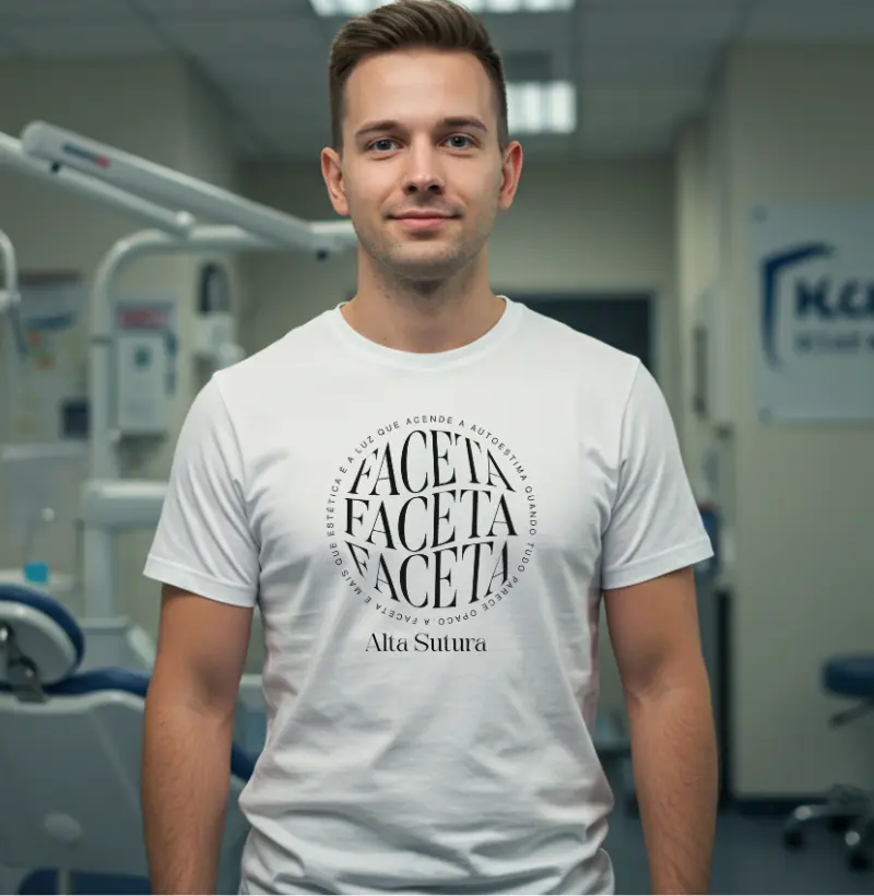 Camiseta Unissex 100% Algodão - Faceta em Alta Sutura