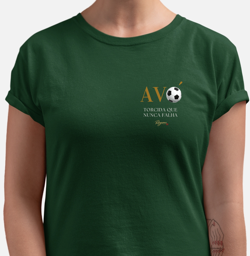 Camiseta Masculina, Feminina, Babylook e Unissex Futebol “Avó Torcida que nunca falha" – Avó – 100% algodão