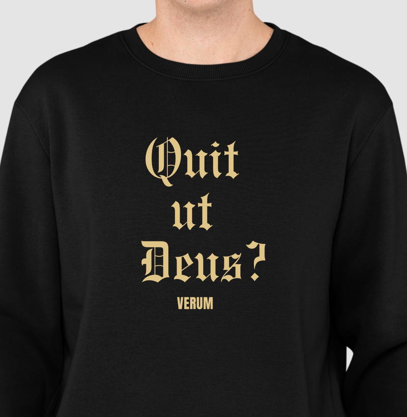 Suéter moletom "Quem como Deus?"