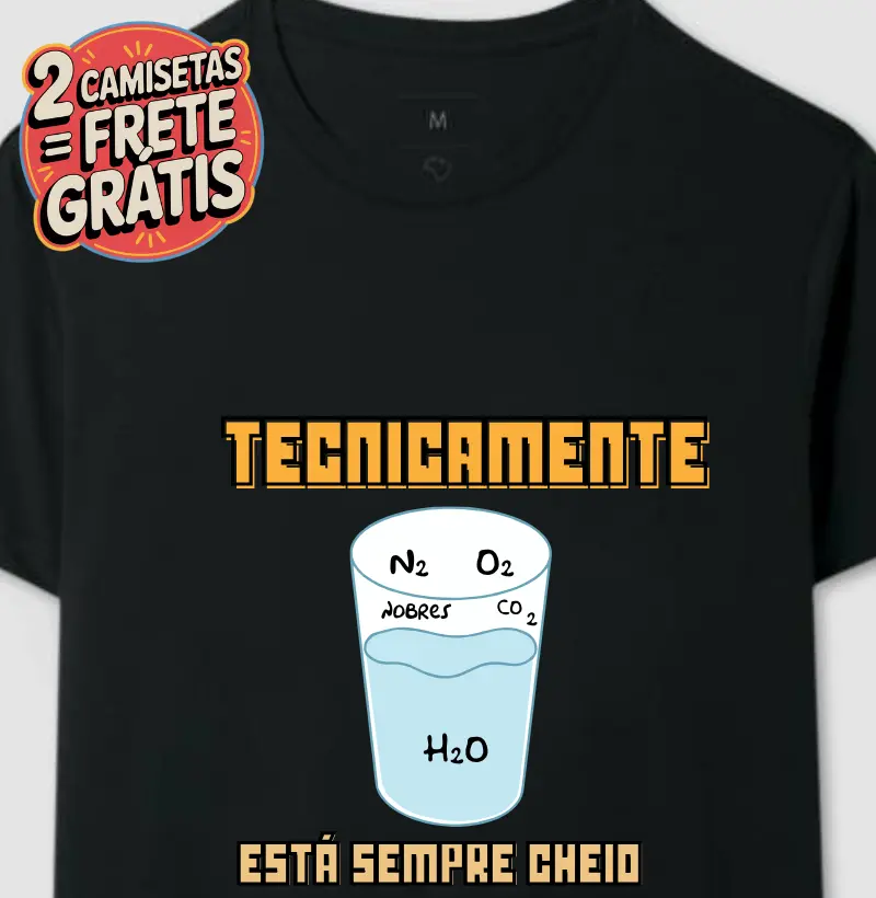 Camiseta Copo Meio Cheio
