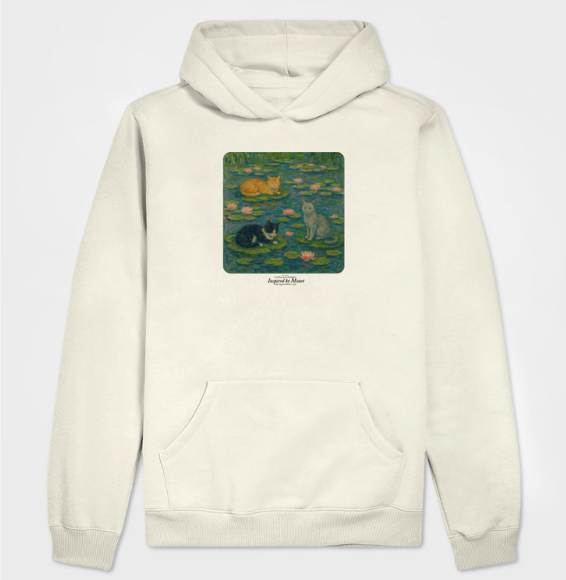Hoodie Moletom Gatos Sobre a Água